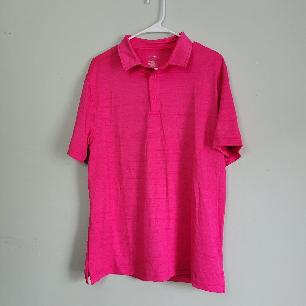 Member's Mark Pink Polo Men's Large Short Sleeve Collared Golf Shirt NWOT